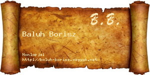 Baluh Borisz névjegykártya